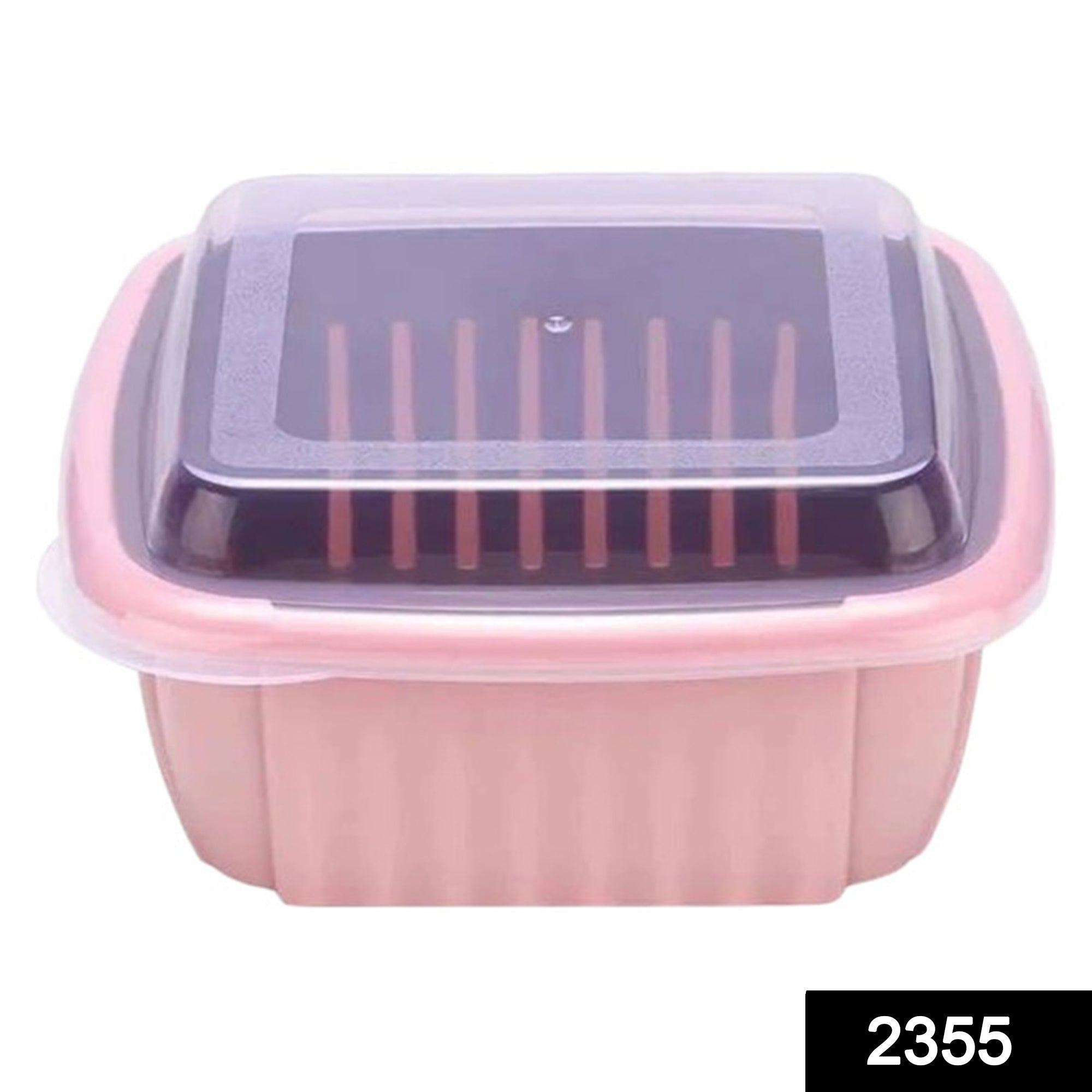 2355 Double Layer Food Drainer Washing Basket with Collapsible Strainers Colander DeoDap
