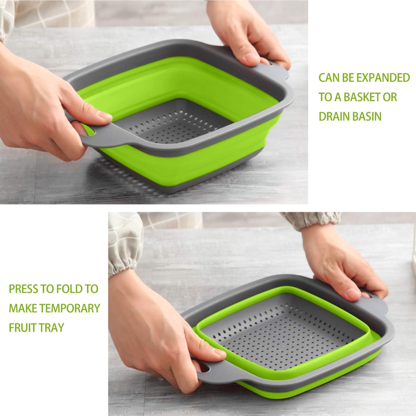 2527 Silicone Square Plastic Folding Collapsible Durable Kitchen Sink Dish Rack DeoDap