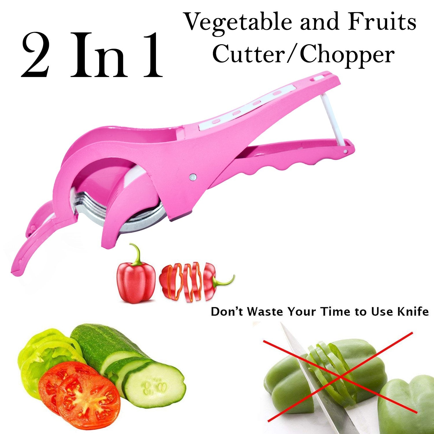 2553 2-in-1 Vegetable and Fruits Cutter/Chopper DeoDap