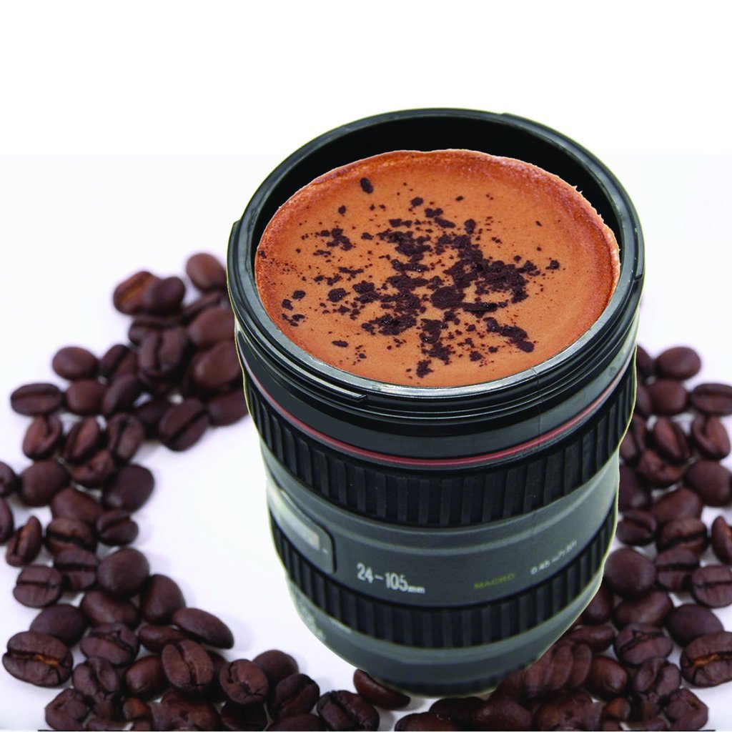 0720 Camera Lens Shaped Coffee Mug Flask With Lid DeoDap