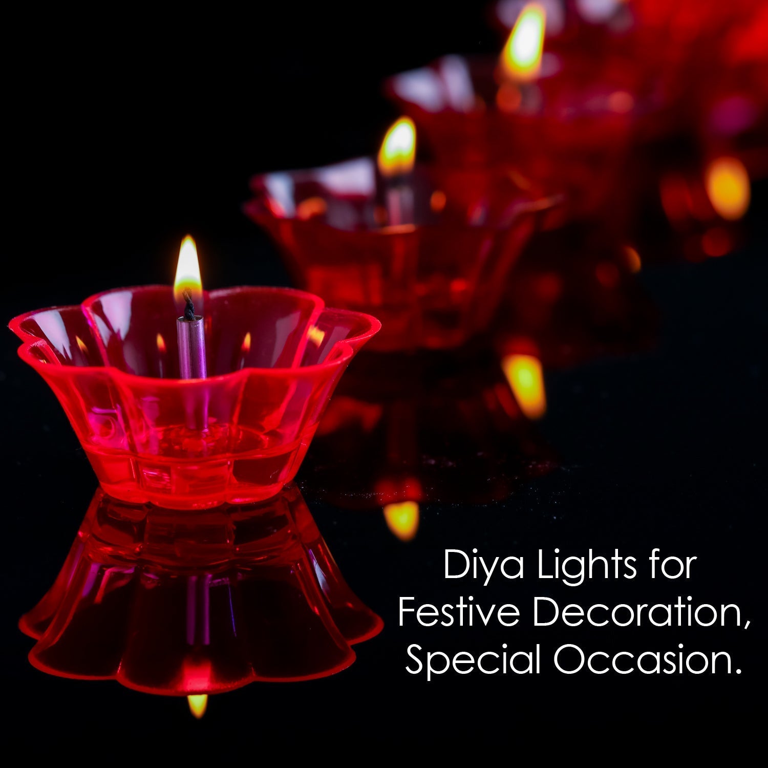 6320 Magical Reflection Diya Set with 6 Attractive Design Cup Set Of 12 Pieces DeoDap