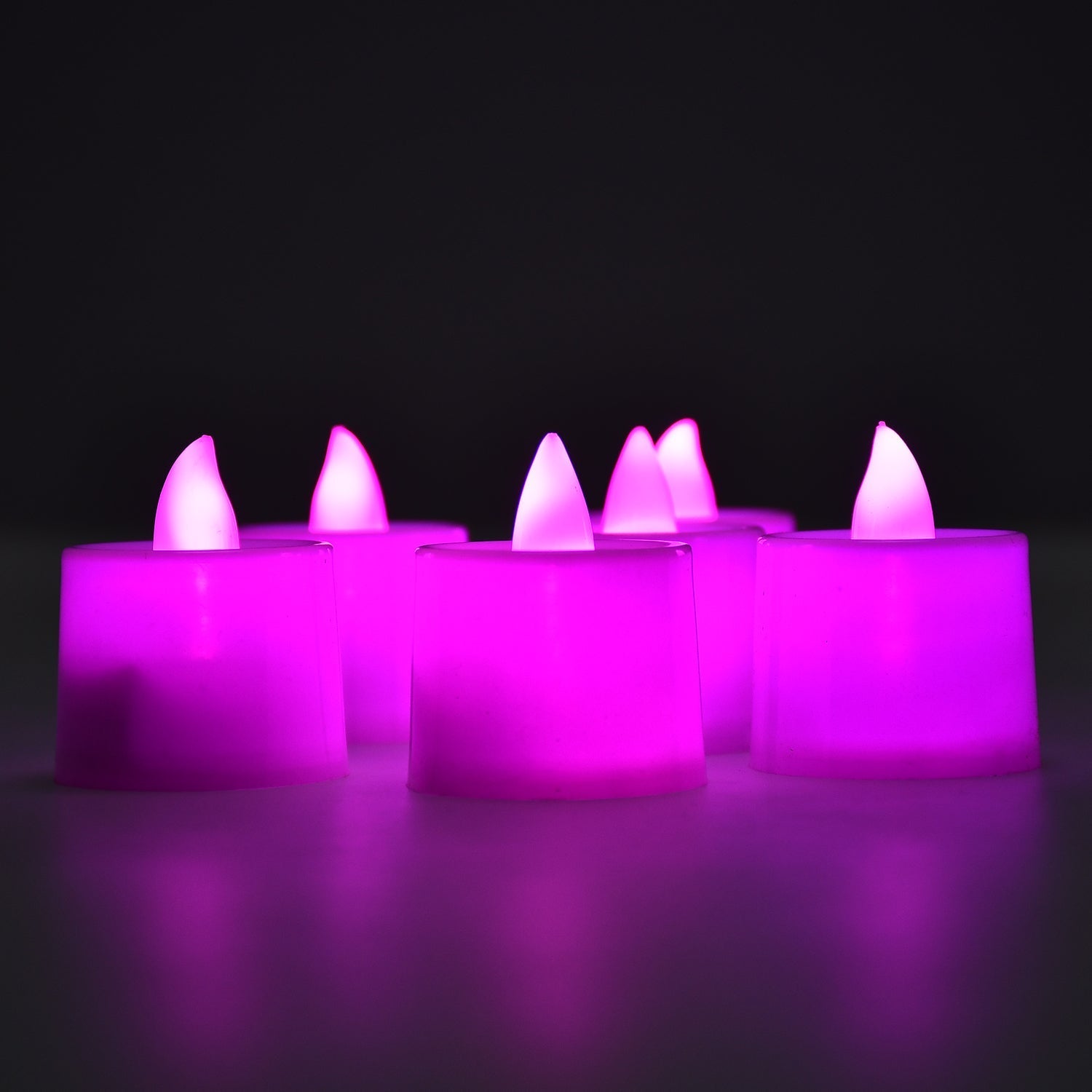 6632 Pink Flameless LED Tealights, Smokeless Plastic Decorative Candles - Led Tea Light Candle For Home Decoration (Pack Of 24) DeoDap