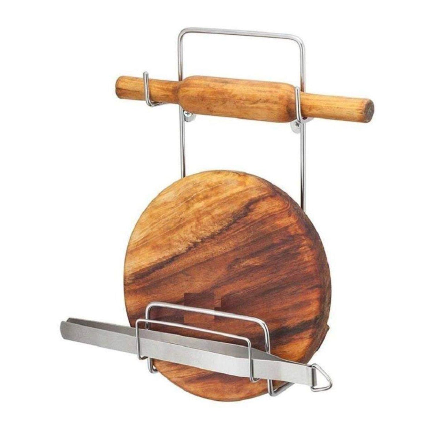7069 Chakla Belan Stand for Kitchen with Stainless Steel DeoDap