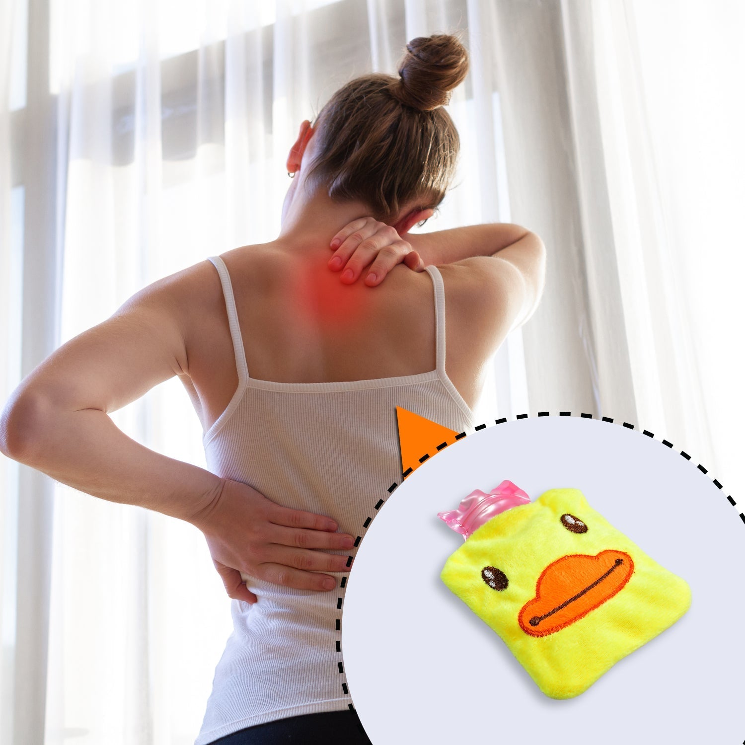 6511 Yellow Duck small Hot Water Bag with Cover for Pain Relief, Neck, Shoulder Pain and Hand, Feet Warmer, Menstrual Cramps. DeoDap