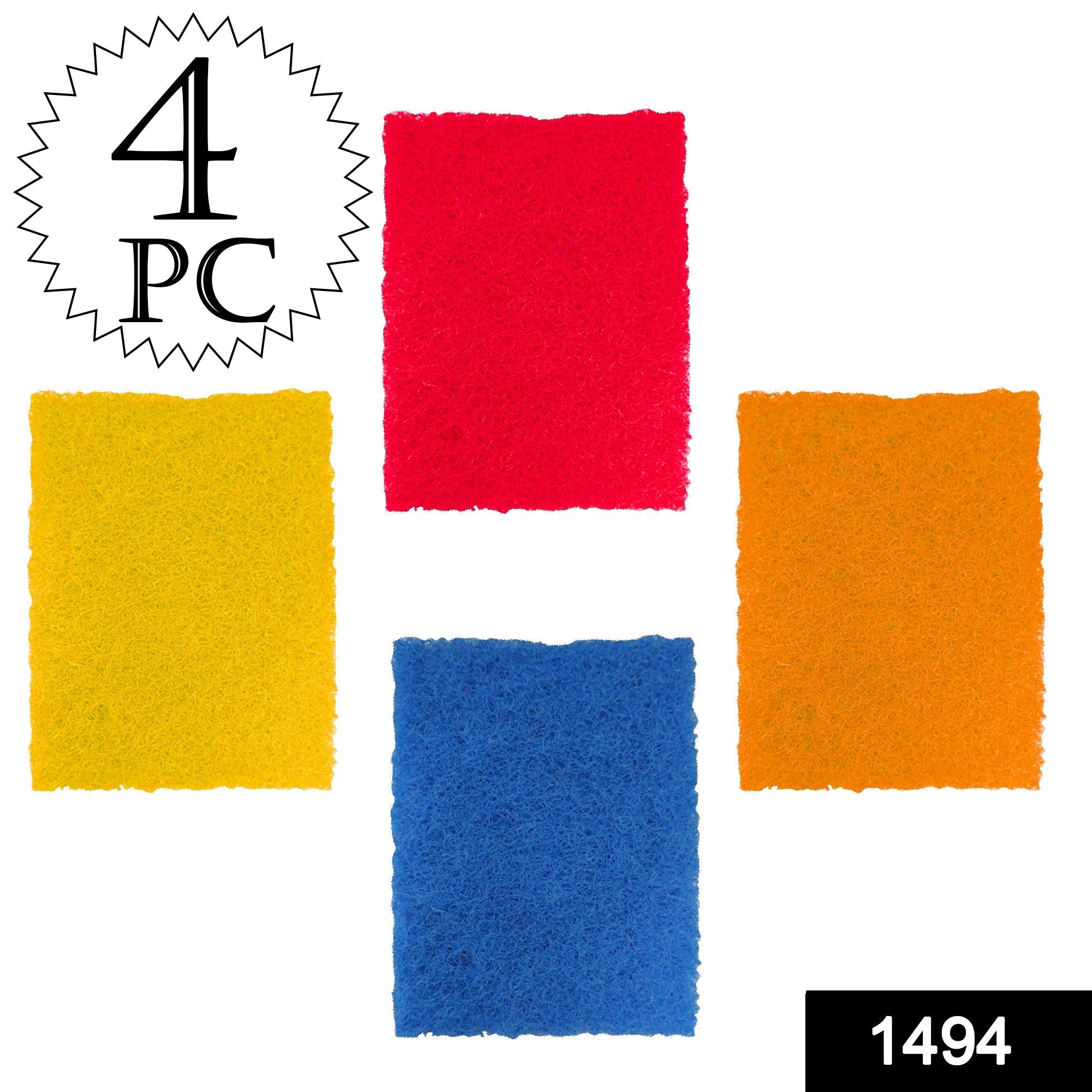 1494 Kitchen Scrubber Pads for Utensils/Tiles Cleaning (Pack of 4) DeoDap