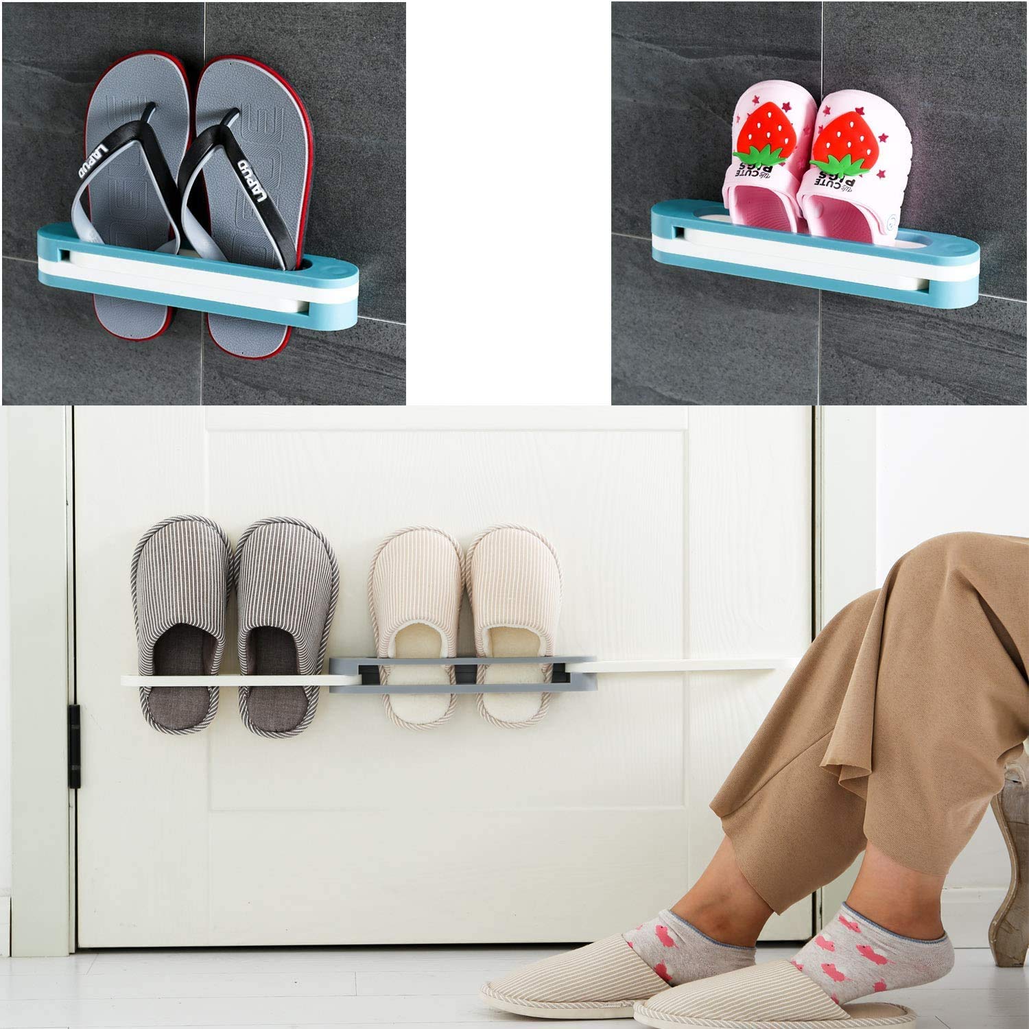 1122 Multifunction Folding Slippers/Shoes Hanger Organizer Rack DeoDap