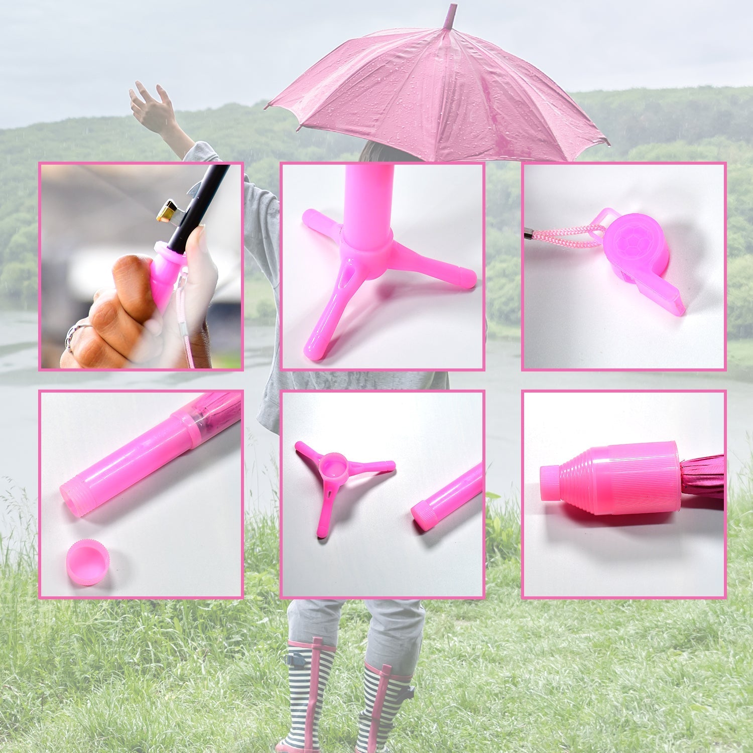 6247 Umbrella With Handle and Lightweight Safety Round plastic cap DeoDap