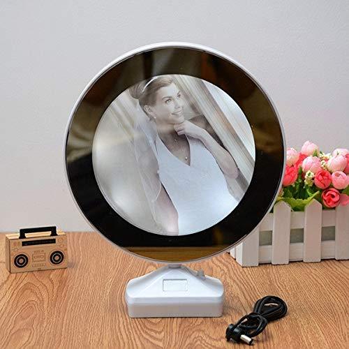 0860 Plastic 2 in 1 Mirror Come Photo Frame with Led Light DeoDap