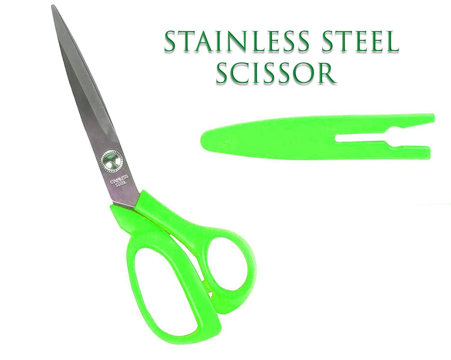 555 stainless Steel Scissors with Cover 8inch DeoDap