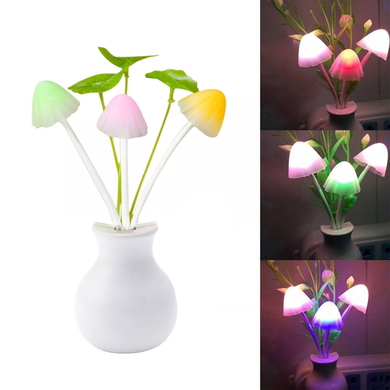 217 LED Dream Night Light, Auto ON/Off Sensor Mushroom Lamp (Multicolor) DeoDap