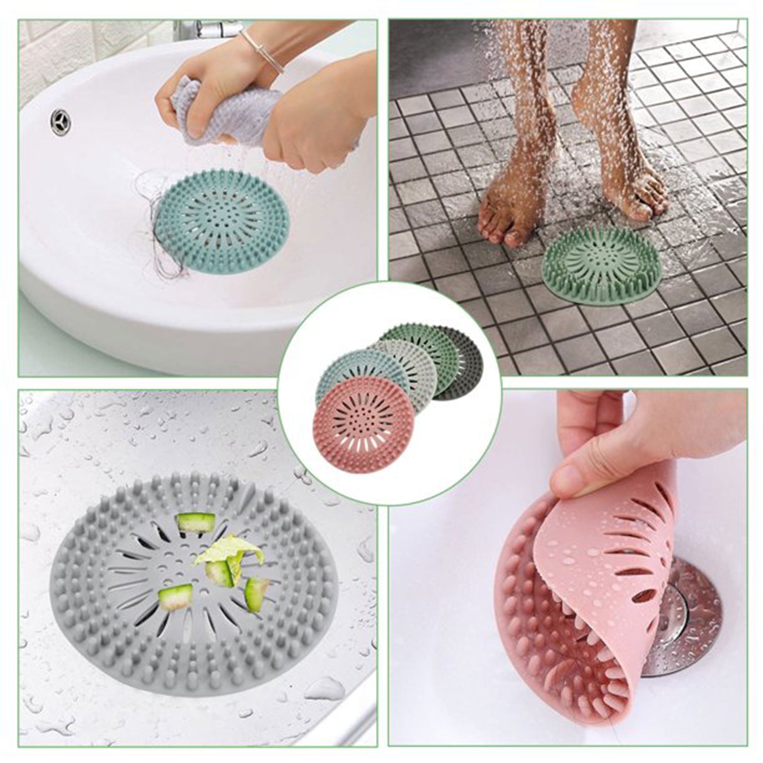 4738 Shower Drain Cover Used for draining water present over floor surfaces of bathroom and toilets etc. DeoDap
