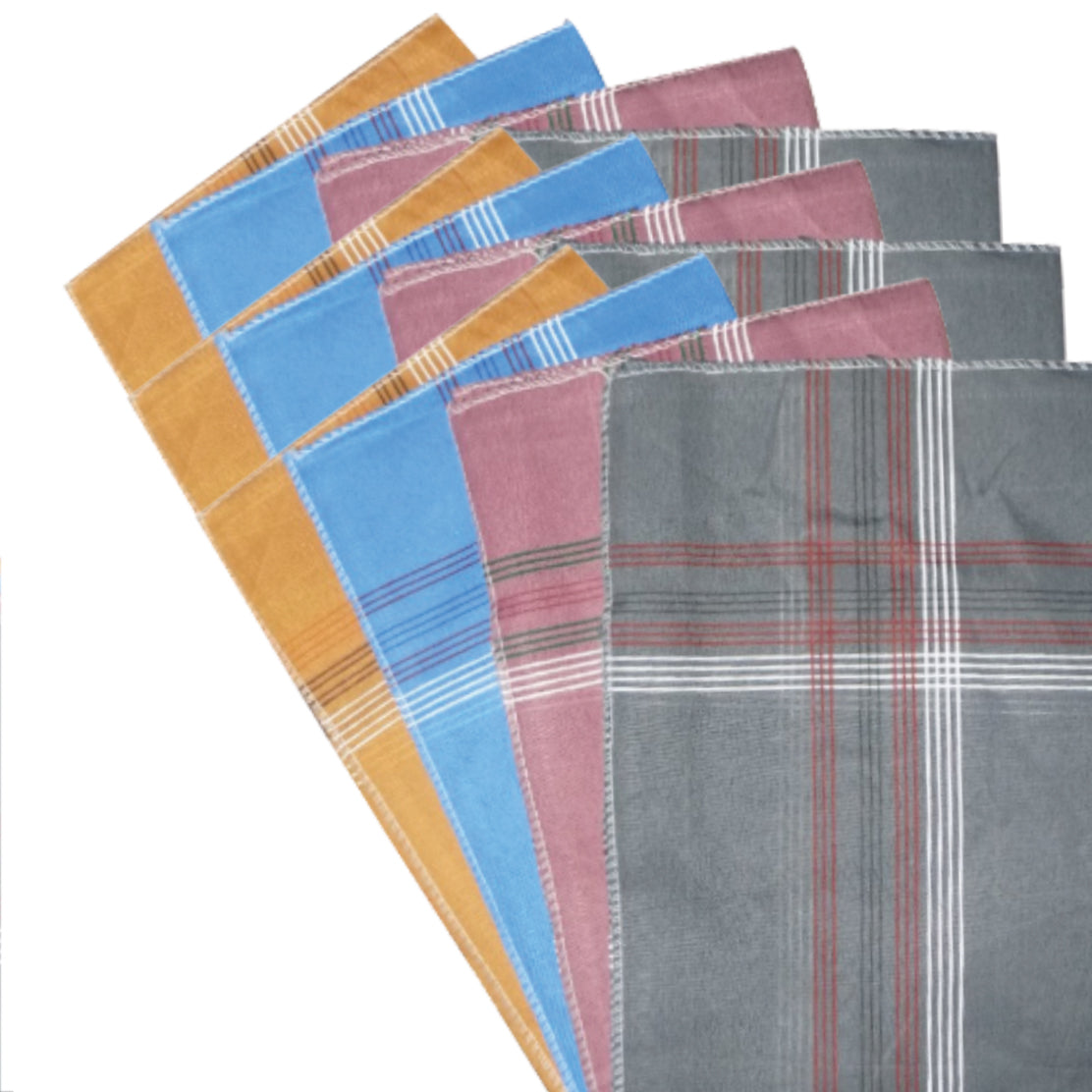 1532 Men's King Size Formal Handkerchiefs for Office Use - Pack of 12 DeoDap