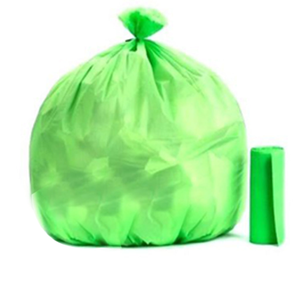 1581 Green Compostable Corn Starch Garbage Bags (17" x 19") DeoDap