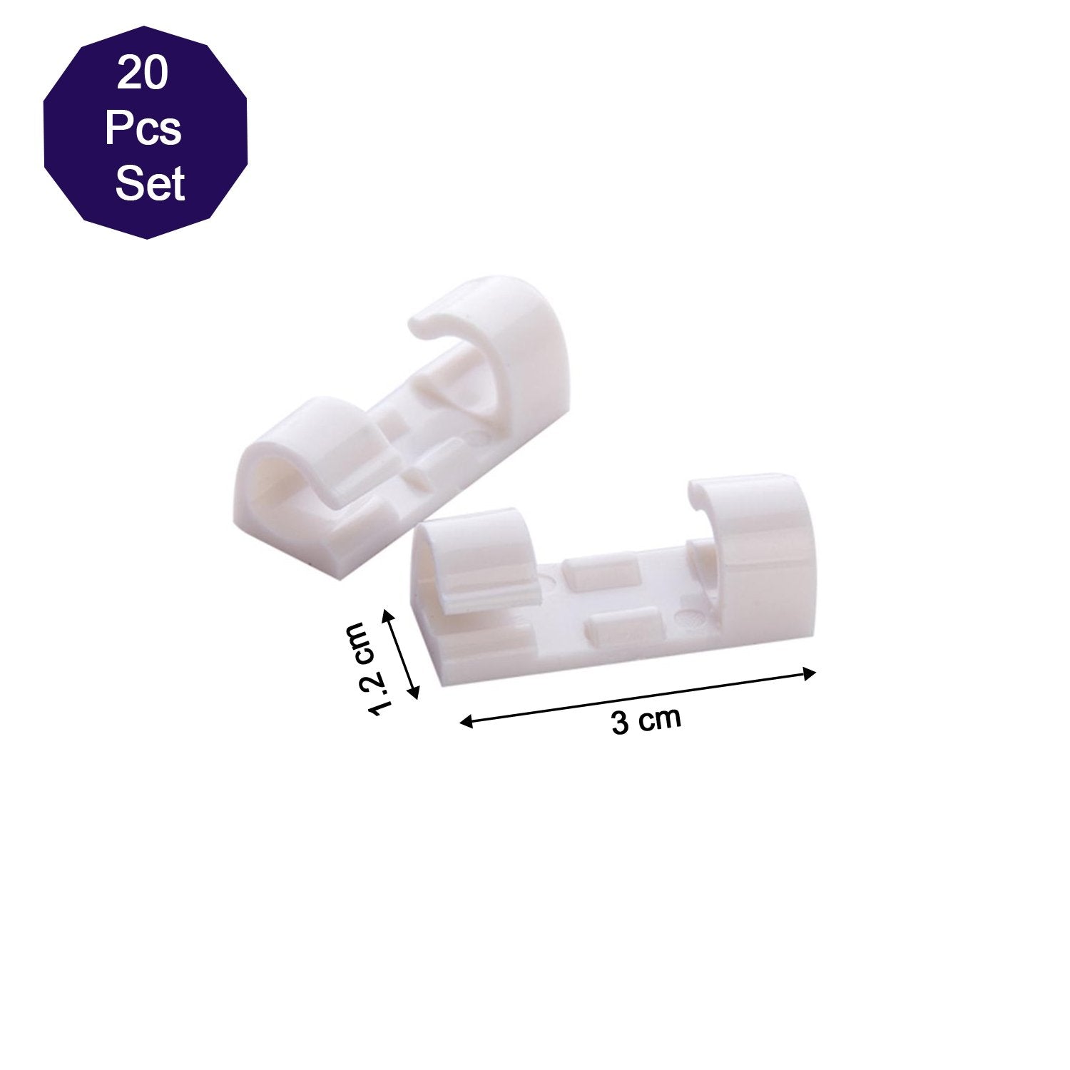 1761 Self Adhesive Cable Clips Wire Manage Holder Sticky Mount-Round Plastic Cable Cord DeoDap