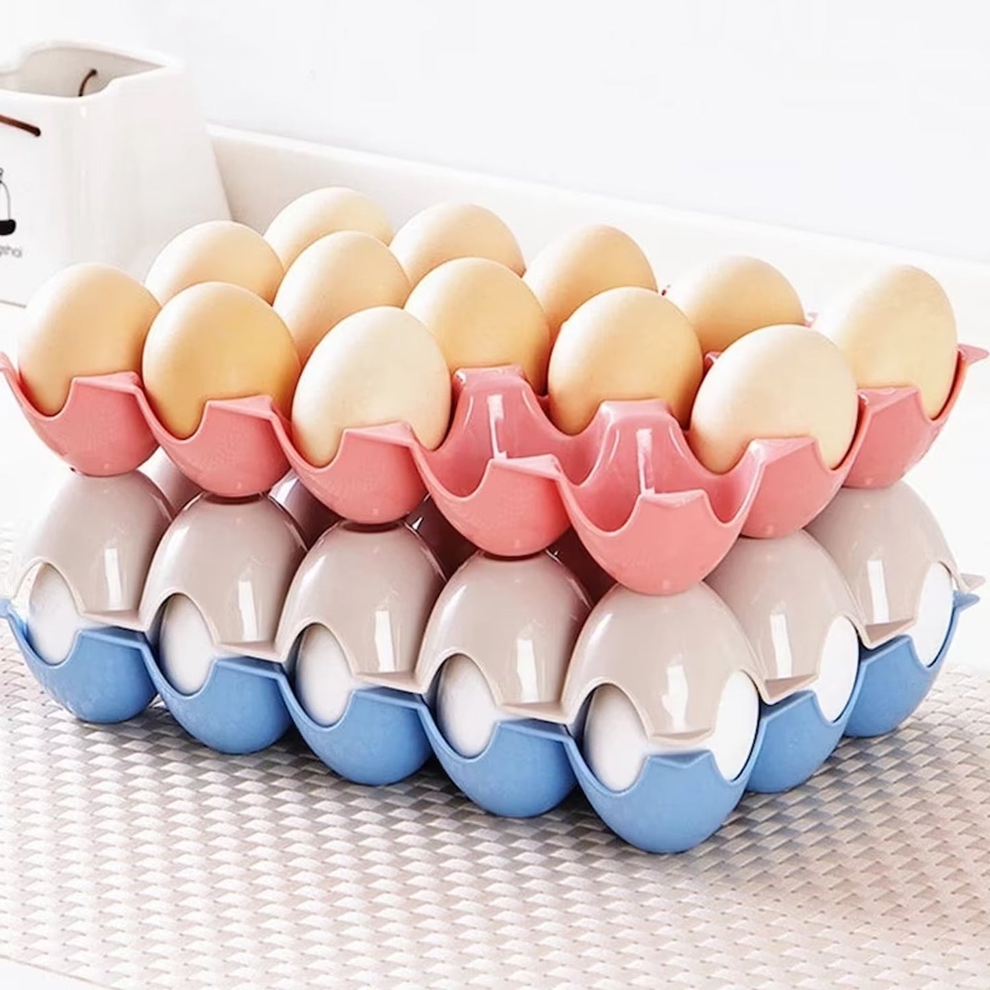 2206 Egg Trays for Storage with 15 Eggs Holder DeoDap