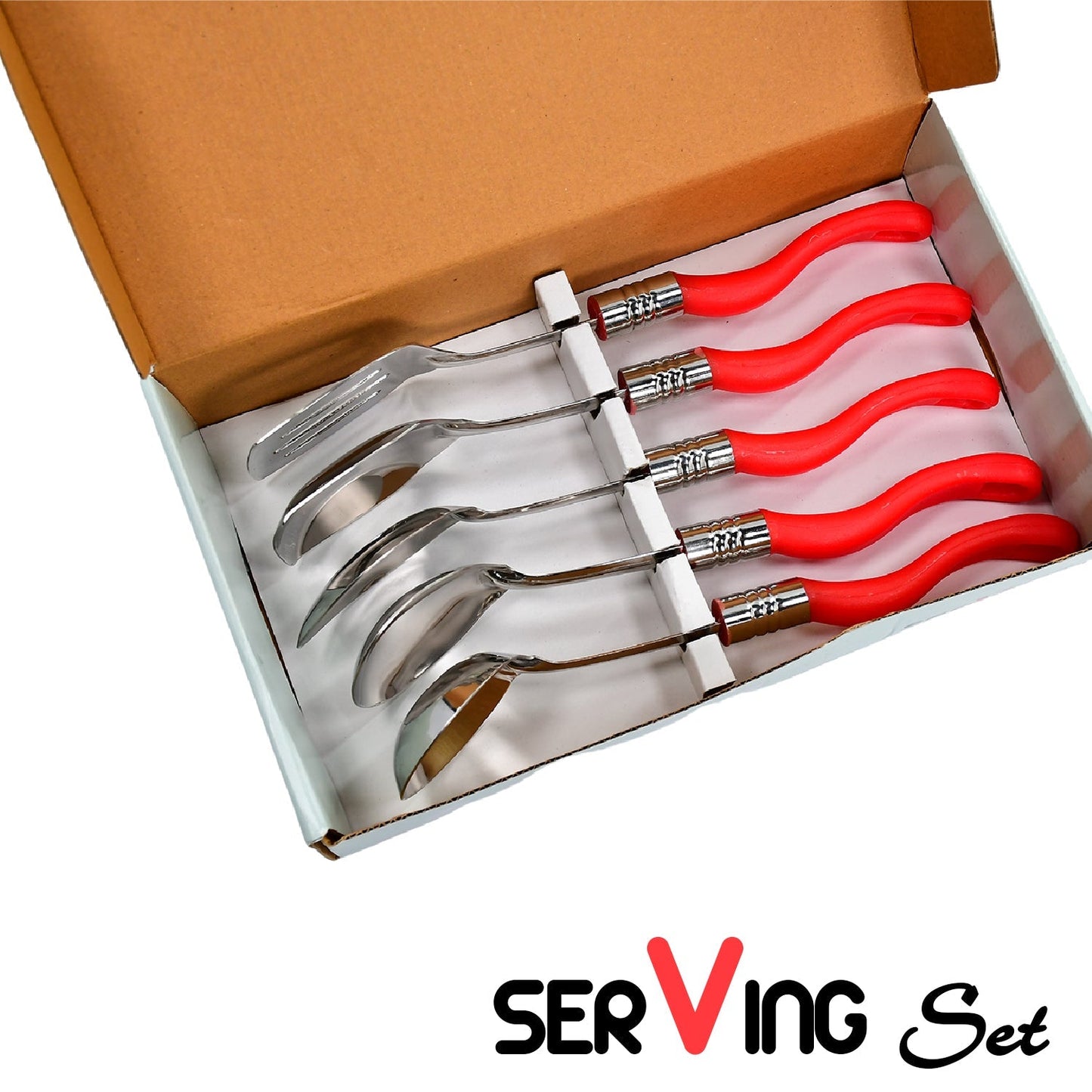 2935 Stainless Steel Serving Spoon Set 5 pcs. DeoDap