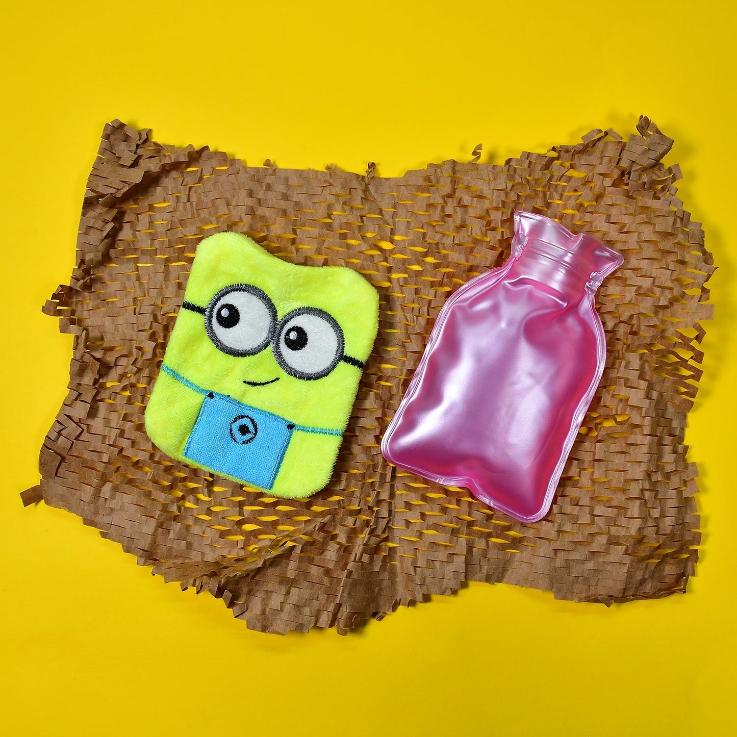 6507 2Eye Minions small Hot Water Bag with Cover for Pain Relief, Neck, Shoulder Pain and Hand, Feet Warmer, Menstrual Cramps. DeoDap