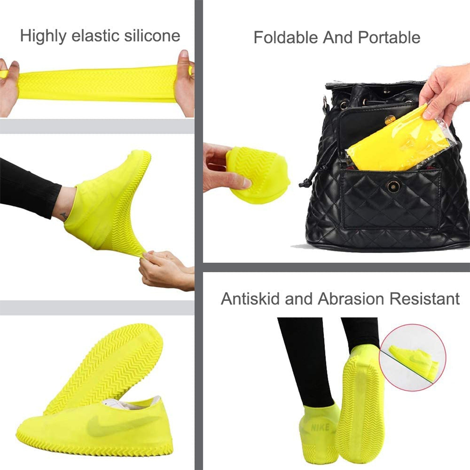 4919 Shoe Cover (small size) for rain Reusable Antiskid Waterproof Boot Cover Shoe Protector for Bike Silicone (1 Pair) DeoDap