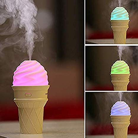 0396 Ice Cream Design LED Humidifier for Freshening Air & Fragrance (Multicoloured) DeoDap