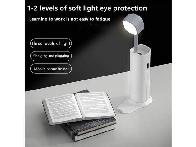 7216 4 in 1 Creative desk Lamp, Rechargeable LED Table Flashlight Eye Protection Table Lamp Power Bank Handheld Desk Night Lamp Portable Torch Light with Adjustable Light Head for Home Kids Room Bedroom Office