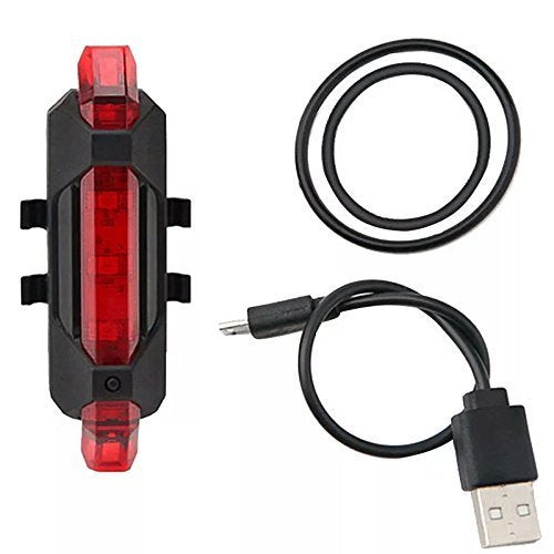 1561 Rechargeable Bicycle Front Waterproof LED Light (Red) DeoDap