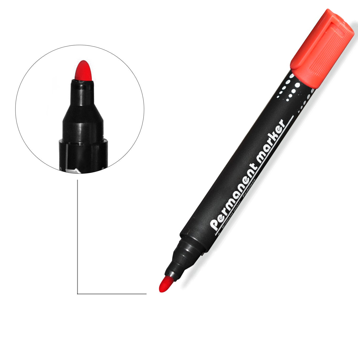 1626 Red Permanent Markers for White Board (Pack Of 12) DeoDap