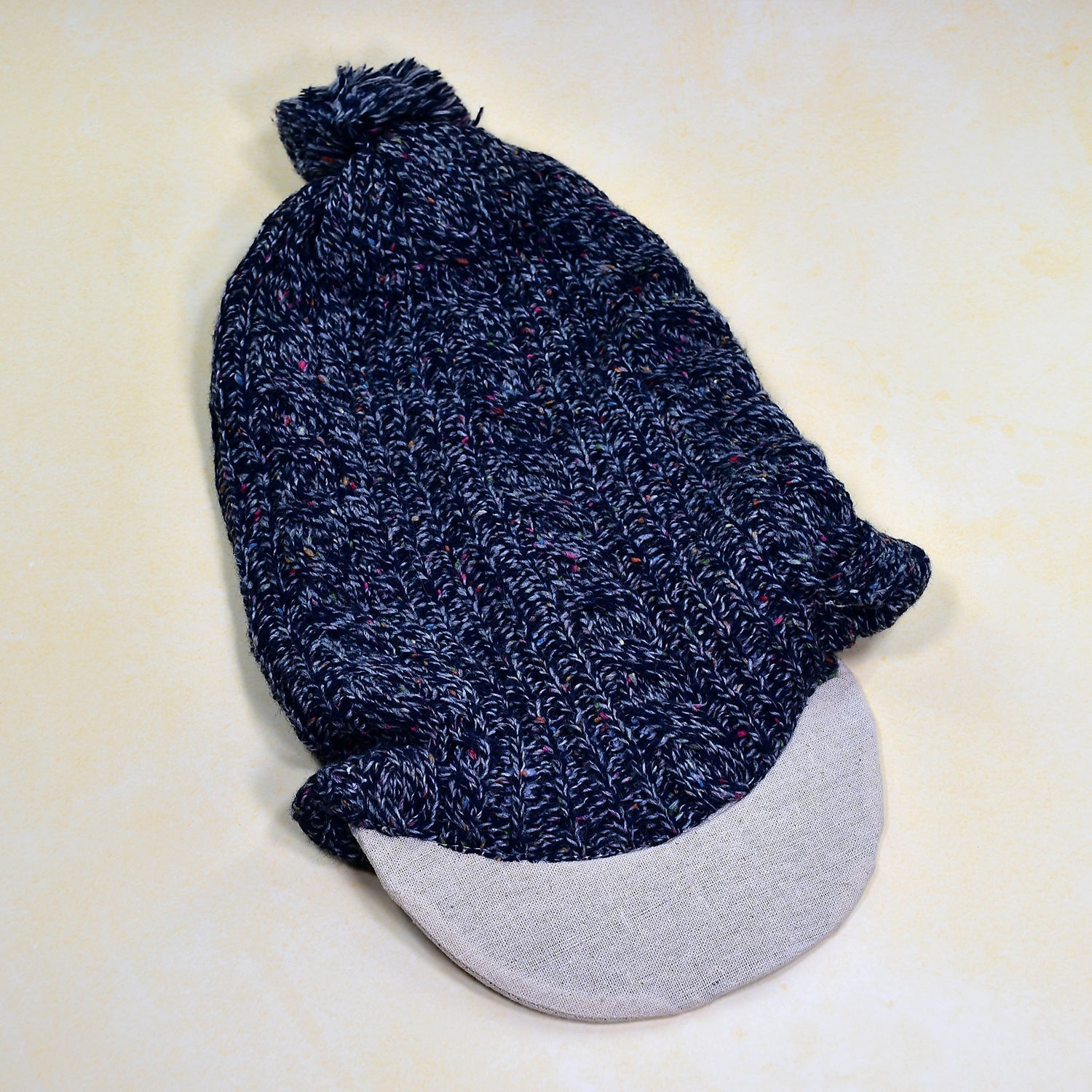 6345 Solid Texture Winter Woolen Beanie Caps DeoDap