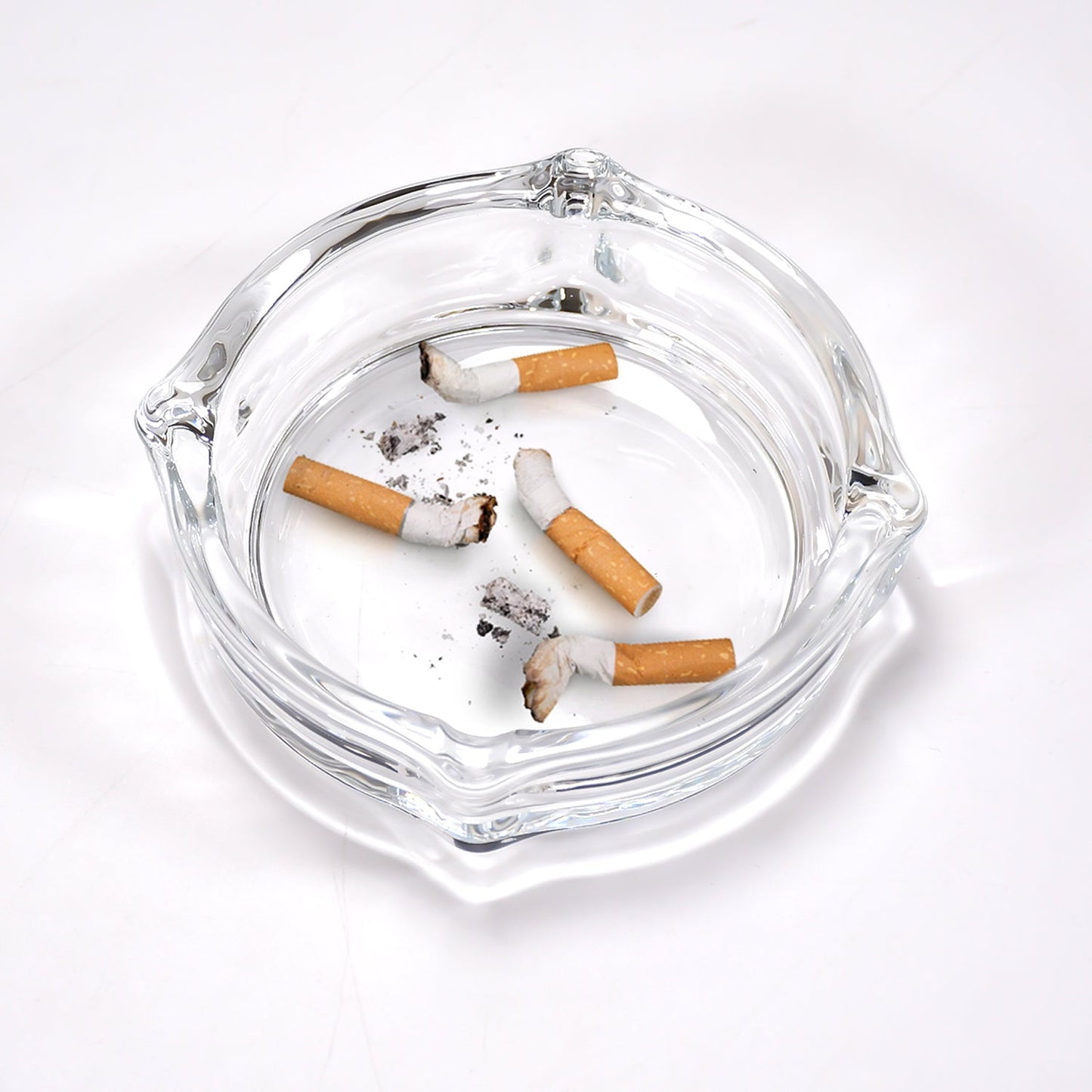 4063 Glass Brunswick Crystal Quality Cigar Cigarette Ashtray Round Tabletop for Home Office Indoor Outdoor Home Decor DeoDap