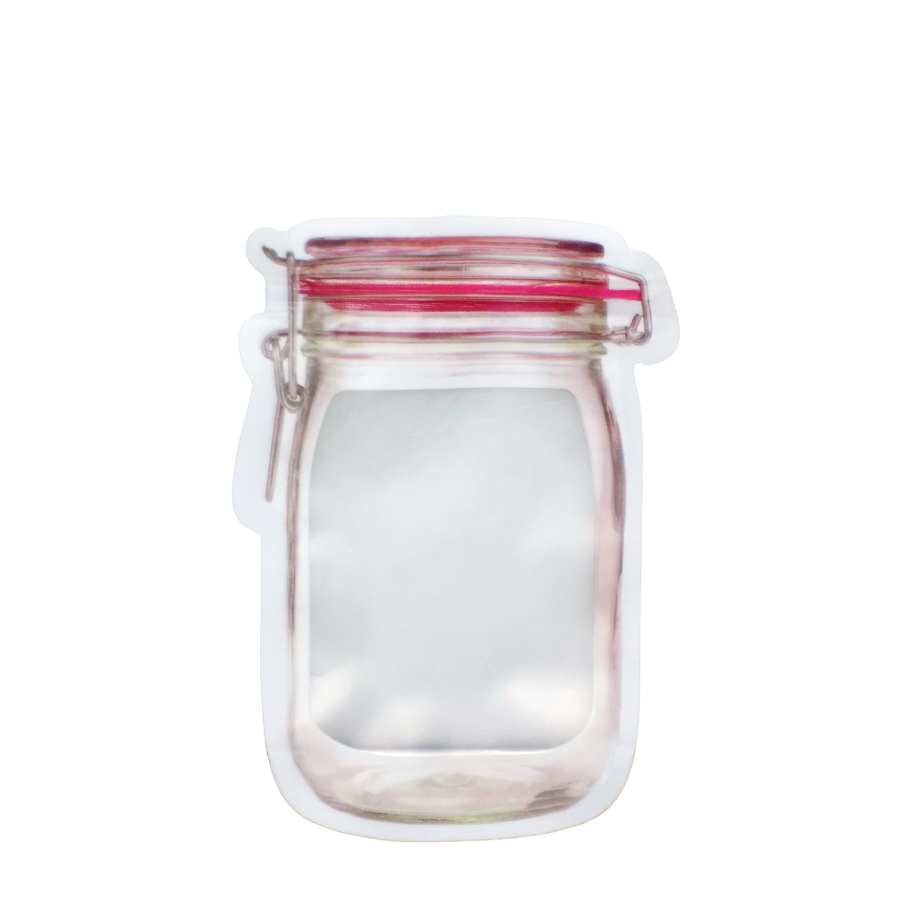 1074 Reusable Airtight Seal Plastic Food Storage Mason Jar Zipper (500ml) DeoDap
