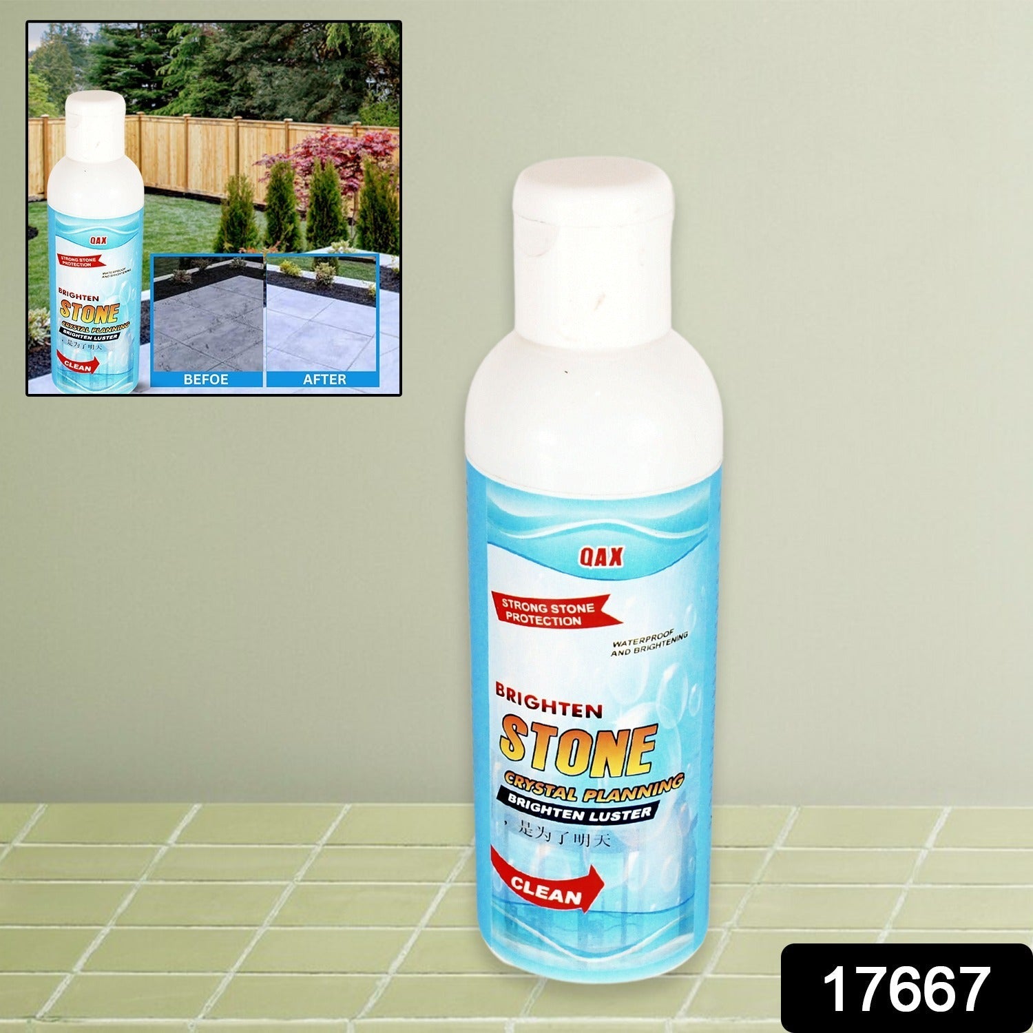 17667 Stone Stain Remover Cleaner, Stone Crystal Plating Agent, Marble Stone Cleaner Polishes, Crystal Plating for Kitchen, Patio, Backyard Marble Cleaner and Polish (75 ML Approx / 1 pc)
