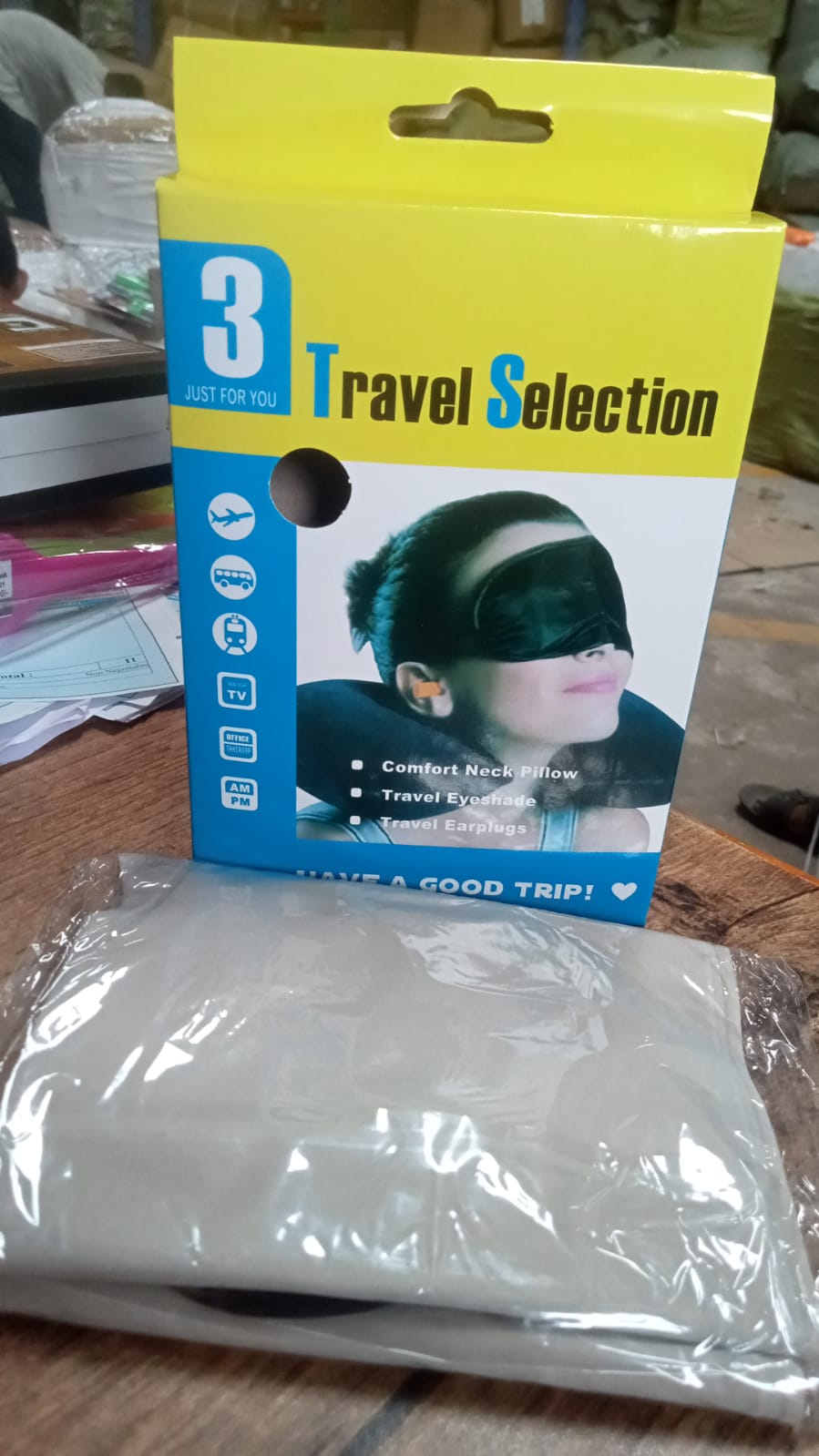 505 -3-in-1 Air Travel Kit with Pillow, Ear Buds & Eye Mask