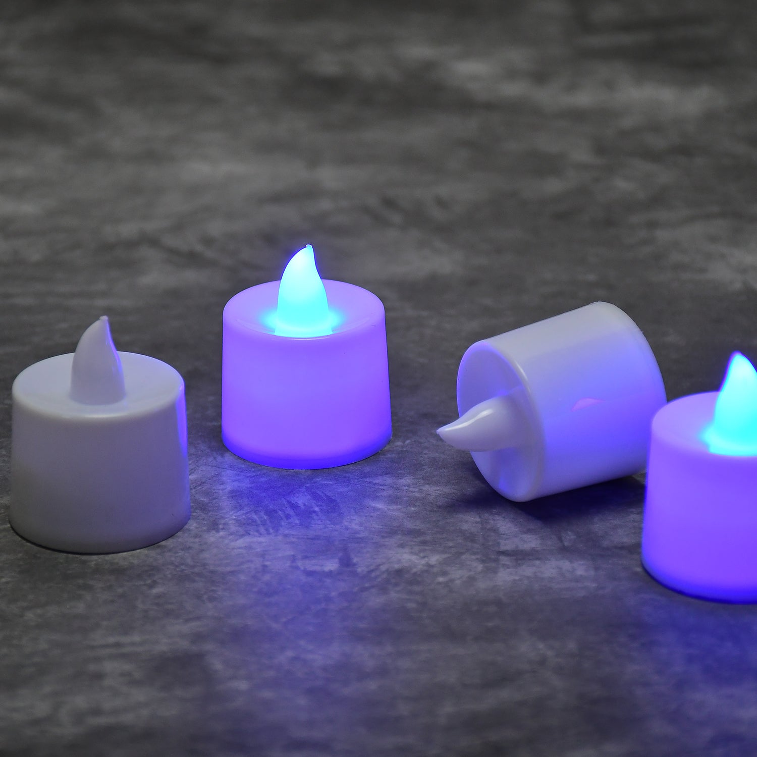 6634 Blue Flameless LED Tealights, Smokeless Plastic Decorative Candles - Led Tea Light Candle For Home Decoration (Pack Of 24) DeoDap