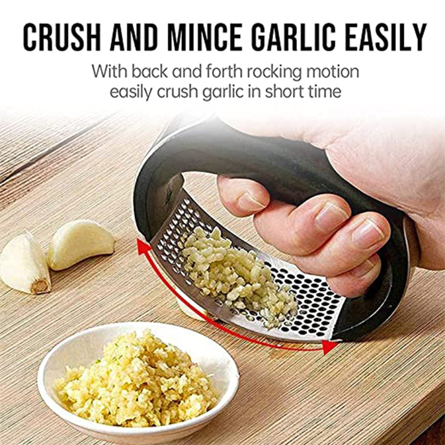 2350 Multipurpose Garlic Presser Squeeze Press Crusher Stainless Steel Kitchen Tools, Quick Handy Ginger Garlic Crusher DeoDap