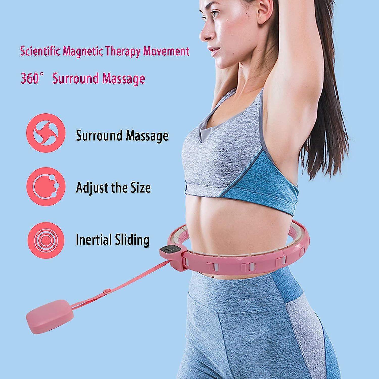 Fitness Adjustable Detachable Fitness Hula Hoop Ring Smart Round Count & Weight Loss Gym Equipment Exercise Smart Hula Hoops