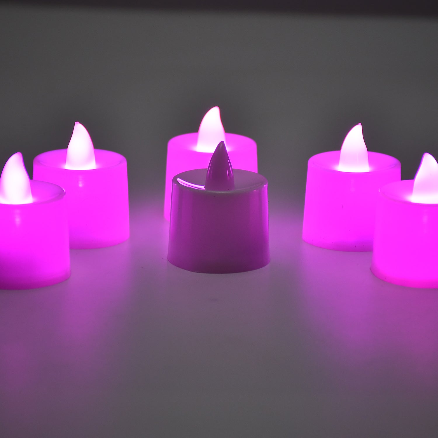 6632 Pink Flameless LED Tealights, Smokeless Plastic Decorative Candles - Led Tea Light Candle For Home Decoration (Pack Of 24) DeoDap