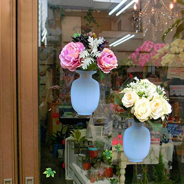 1154 Wall Hanging Silicone Flower Pot Sticker Plant Rack for Decoration  (MultiColour) DeoDap