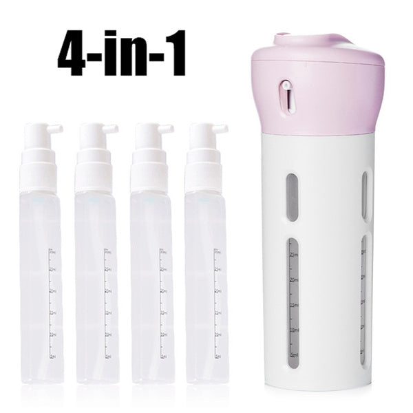 1384 4 in 1 Travel Dispenser Bottle Set Travel Refillable Cosmetic Containers Set DeoDap