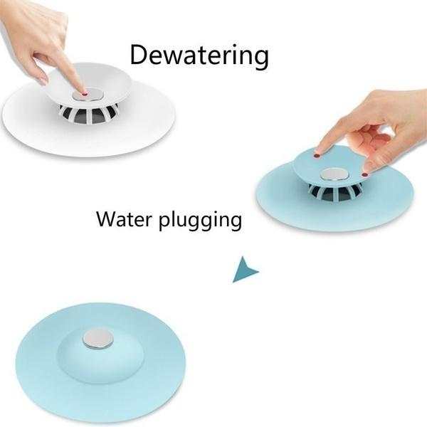 1163 Creative 2-in-1 Silicone Sewer Sink Sealer Cover Drainer (multicolour) DeoDap
