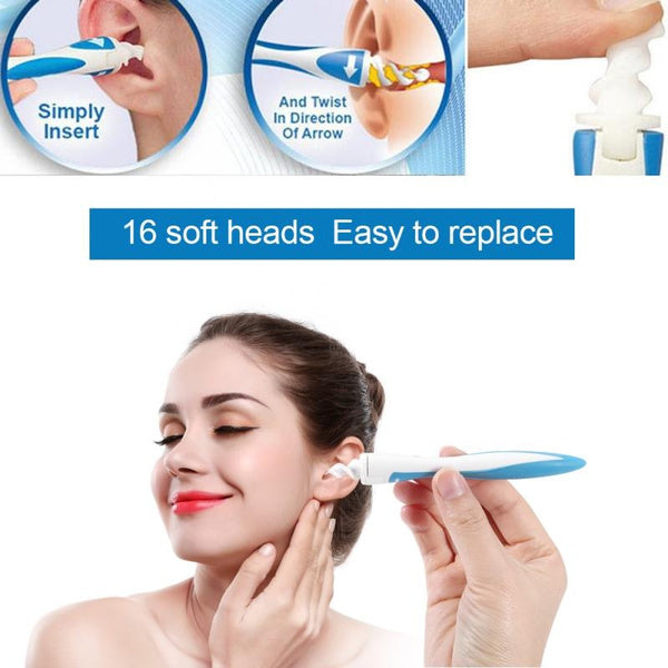 4656 Smart Swab Silicone Easy Earwax Removal with 16 Replacement Disposable Soft Tips/Ear Wax DeoDap