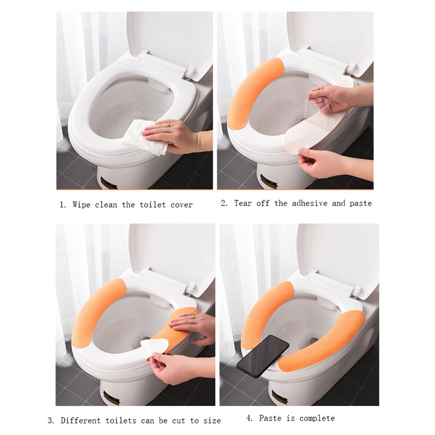 4872 Toilet Seat Cover, Toilet Seat Cushion Soft and Warm Washable Toilet seat Cover Pads Comfortable DeoDap