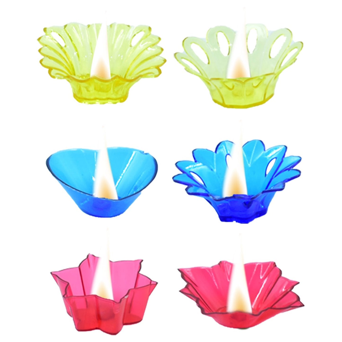 6004 Plastic Candle Cup with Multi Shape  (Multicolor) DeoDap