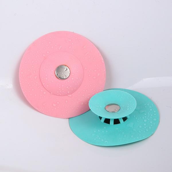 1163 Creative 2-in-1 Silicone Sewer Sink Sealer Cover Drainer (multicolour) DeoDap