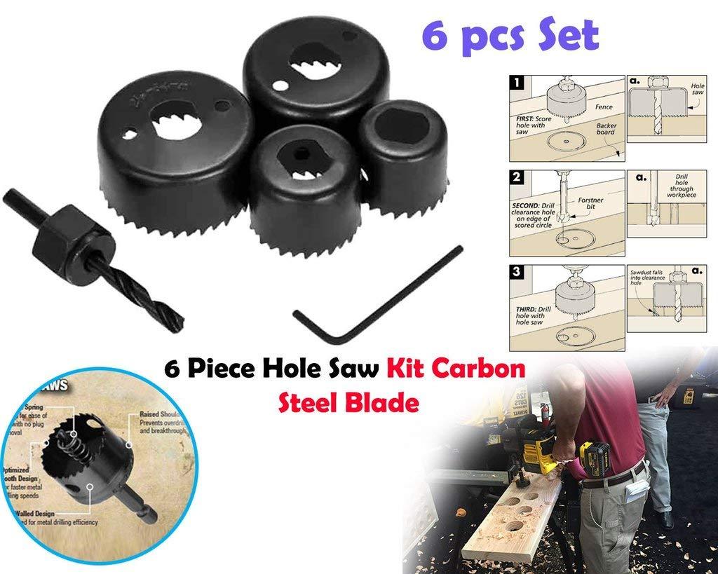 433 Hole Saw Set Drill Bit set 32mm/38mm/44mm/54mm (6 pcs) DeoDap