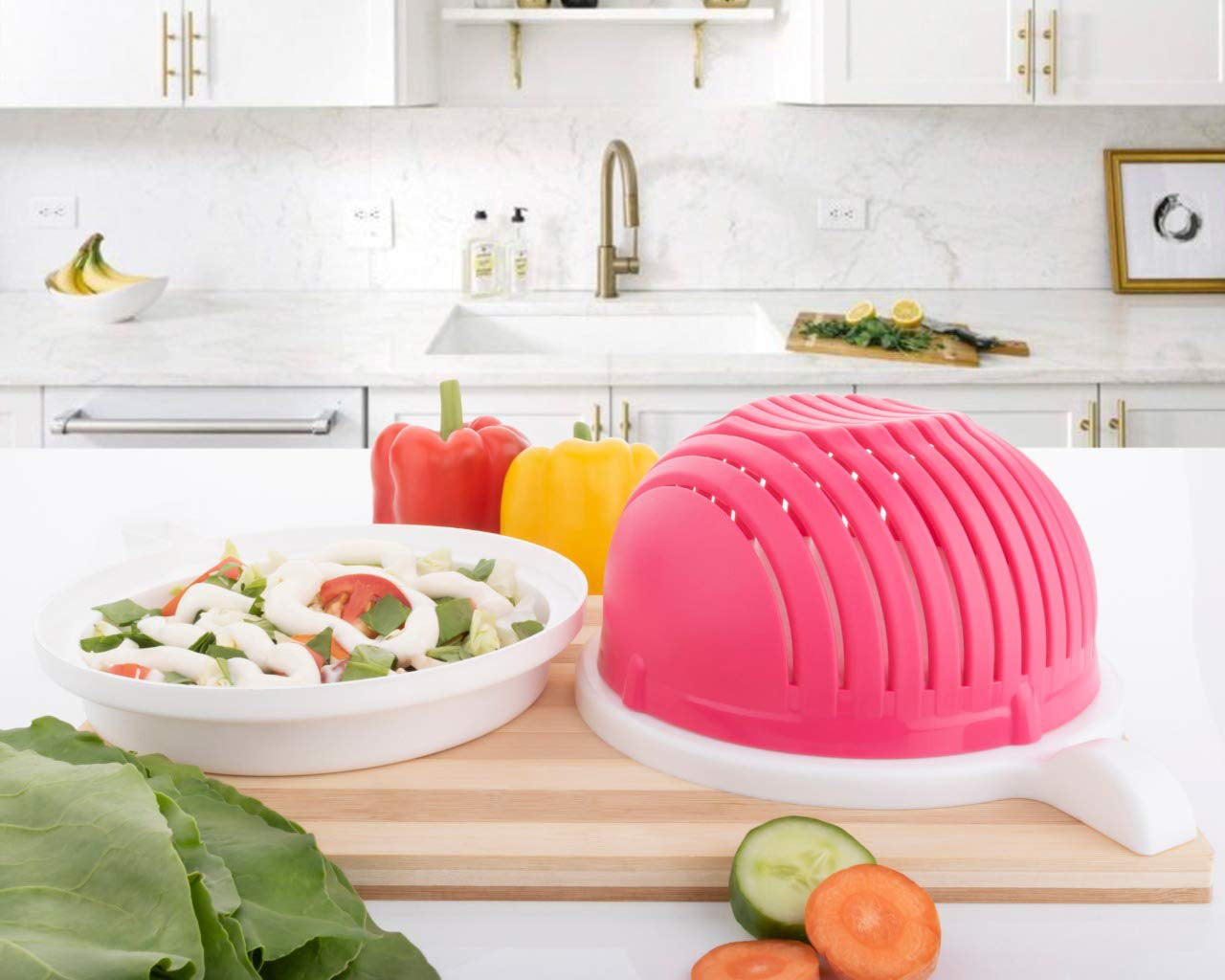 2476 Multipurpose Salad Cutter Bowl Easy to 60 Seconds Salad Maker Kitchen Tools DeoDap