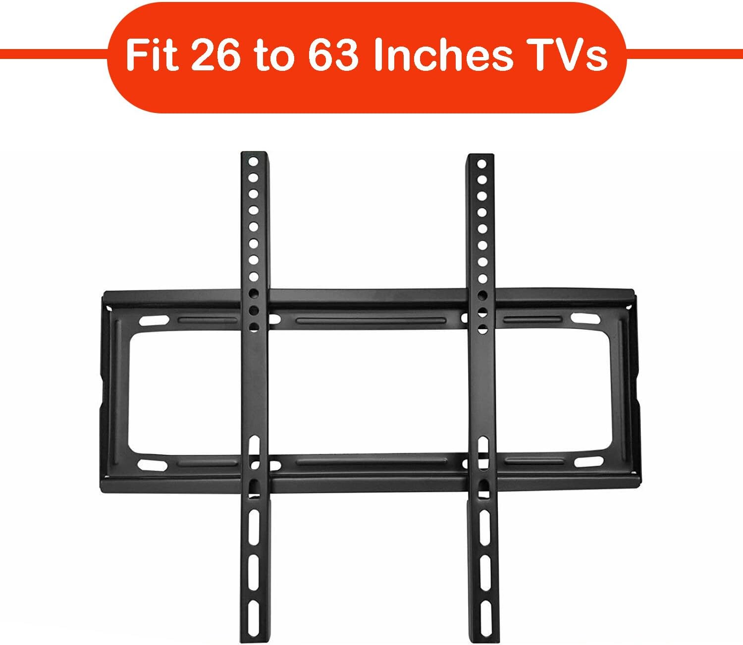 1549 TV Wall Bracket Mount Slim Monitor Stand for 26 x 63, LCD LED 3D plasma Flat TVs Full Motion Heavy-Duty Wall Bracket, Sturdy and Strong Flat Screen Design TV Wall Mount (46cmx20cm)