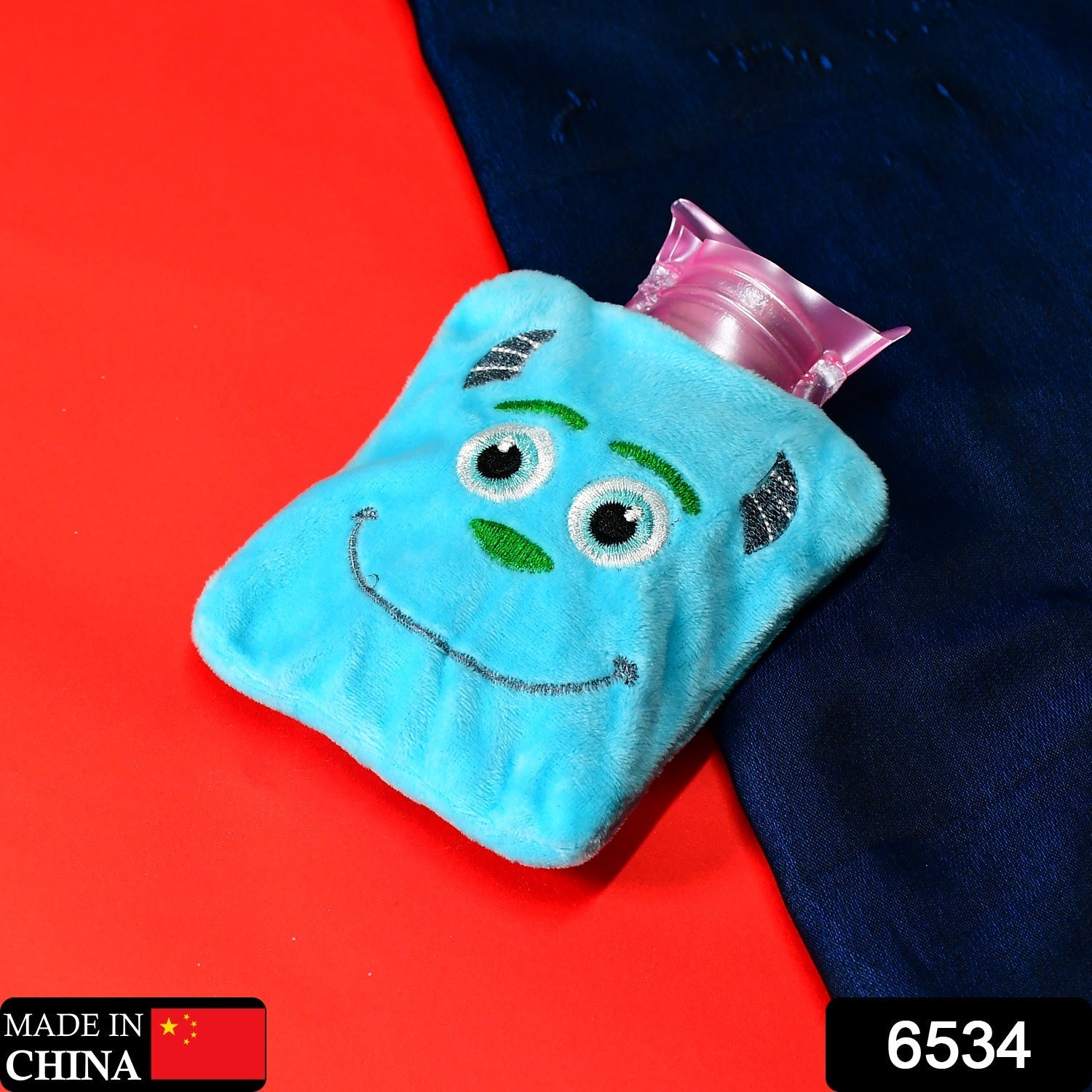 6534 Blue Sullivan Monster small Hot Water Bag with Cover for Pain Relief, Neck, Shoulder Pain and Hand, Feet Warmer, Menstrual Cramps. DeoDap