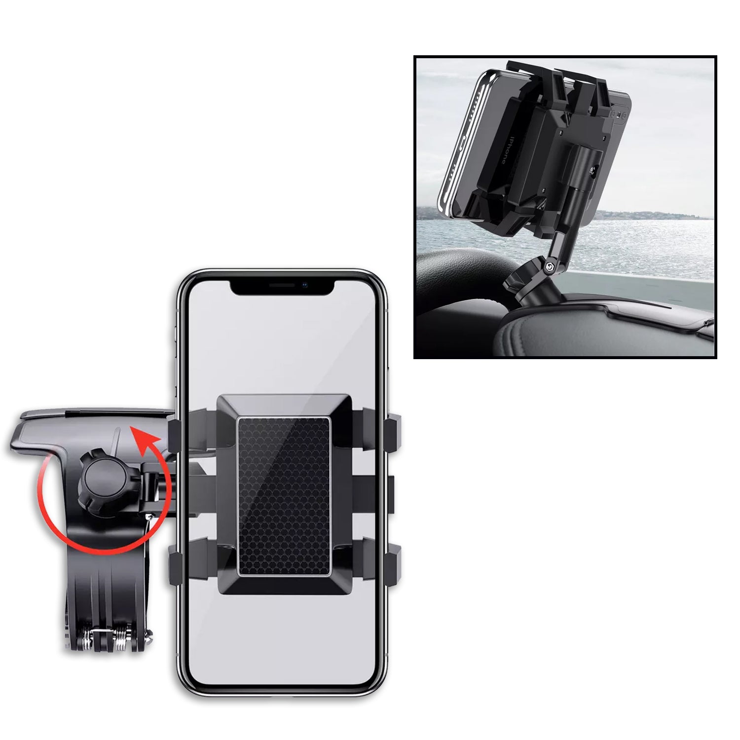 6281 Car Mobile Phone Holder Mount Stand with 360 Degree. Stable One Hand Operational Compatible with Car Dashboard. DeoDap