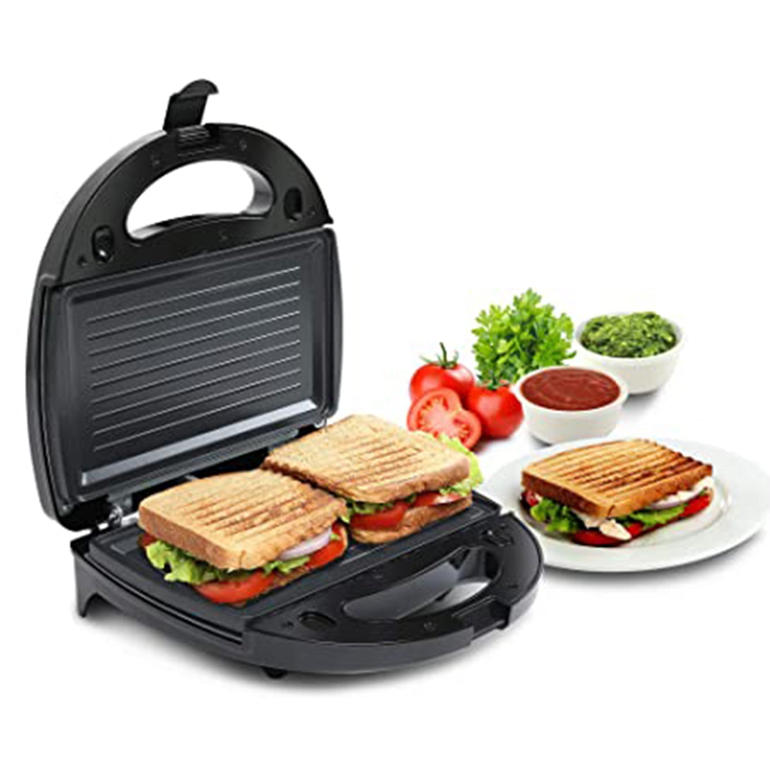 2818 Sandwich Maker Makes Sandwich Non-Stick Plates| Easy to Use with Indicator Lights DeoDap