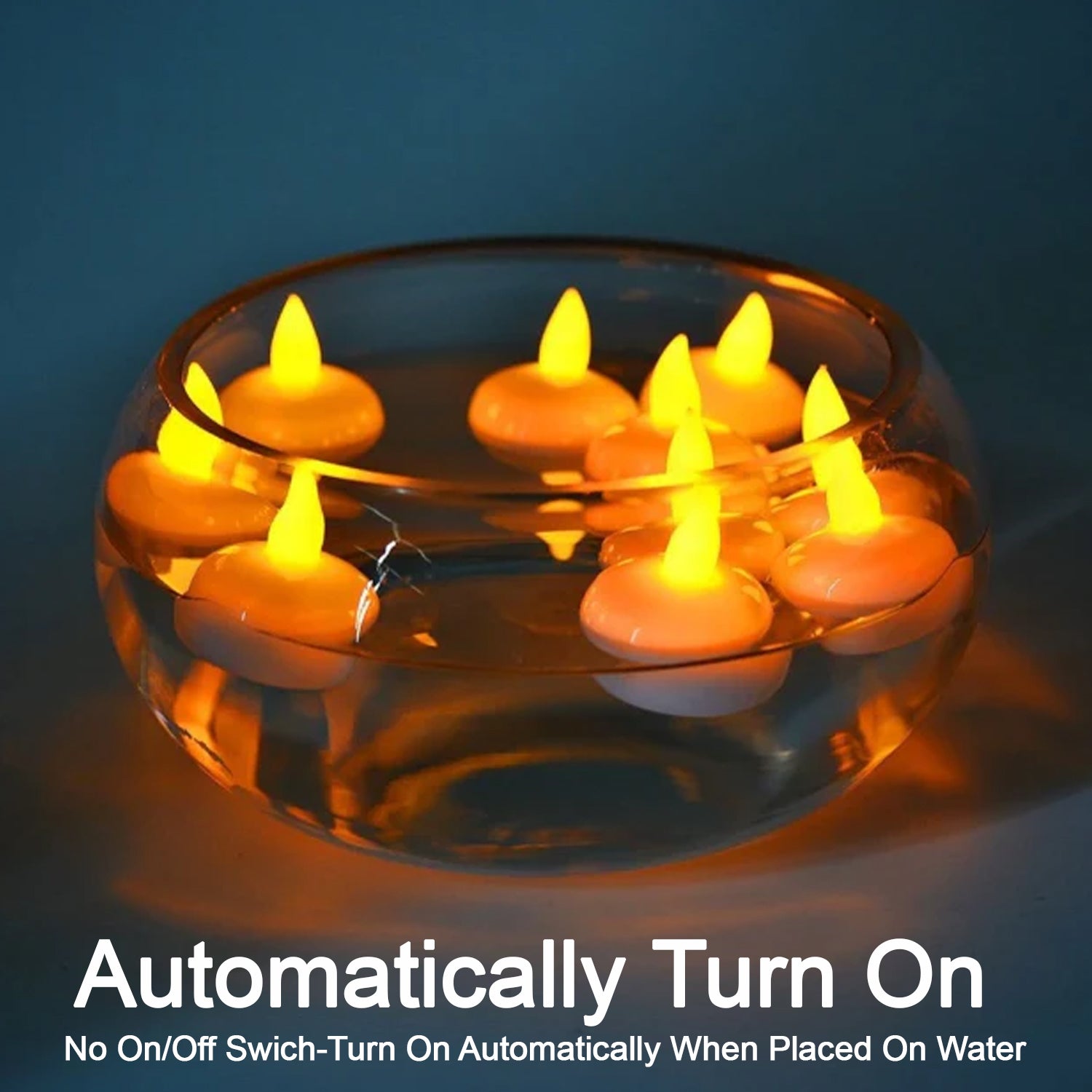 6432 Set of 24 Flameless Floating Candles Battery Operated Tea Lights Tealight Candle - Decorative, Wedding. DeoDap