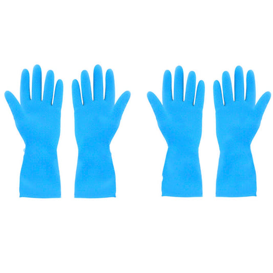 4855 2 Pair Large Blue Gloves For Different Types Of Purposes Like Washing Utensils, Gardening And Cleaning Toilet Etc. DeoDap